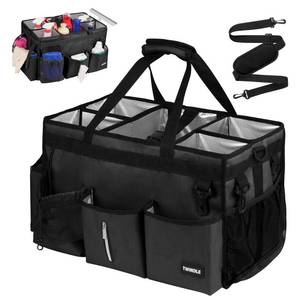 Large Cleaning Caddy For Cleaning Supplies, Cleaning Bag With Waist Belt & Shoulder Straps, Detachable Divider, Cleaning Supply Caddy For Housekeepers & Cleaners(missing detachable Divider) - Retail: $30