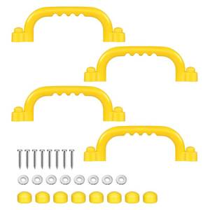 lot 15548 image: 4Pcs Kids Playground Safety Handles -Swing Set & Climbing Frame Hand Grips, Multi-Color Plastic Grab Bars for Outdoor Playhouse, Jungle Gym, Climbing Frame (Yellow) - Retail $16