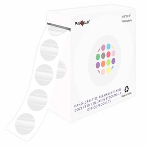 lot 15555 image: 0.5 inch Round Clear Circle Dot Sticker, 1000pcs Transparent Adhesive Label for Envelope, Cosmetic Box, Gift Bag, Translucent Wafer Package Seals - Retail $6