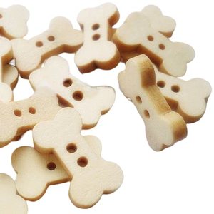 lot 15563 image: Dog Bone Shape Wood Buttons 2 Hole Wooden Bone Shape Buttons Clothes Wood Button 18mm for Clothing Sewing Crafts - Retail $8