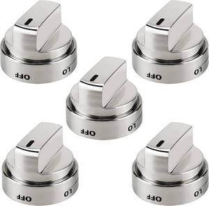 lot 15572 image: 5PCSStainless Steel Stove Knob WB03X24818 Compatible for GE Stove Knobs ReplacementsGeneral Electric Stove Parts