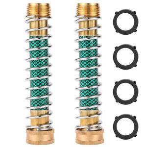 lot 15584 image: Garden Hose Extension Adapter, Hose Kink Protector with Coil Spring, 2 Pack - Retail $9