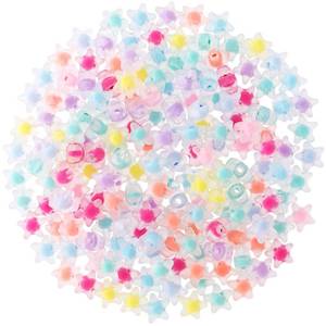 lot 15594 image: 180 PCS Acrylic Star Shape Beads, Star Shape Charming Beads, Colorful Frosted Acrylic 11mm Beads for DIY Jewelry Craft Making Necklace Bracelet Supplies - Retail $7