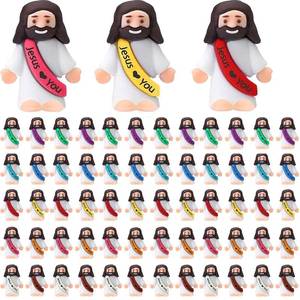 lot 15621 image: Little Jesus Figures, Mini Jesus Figurines in Bulk, Multicolor Tiny Jesus Figures, Miniature Figurines to Hide and Seek Religious Gifts for Easter Egg Stuffers - Retail $13