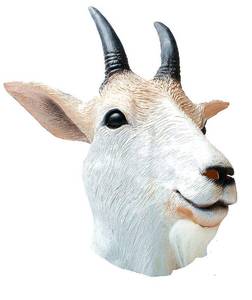 lot 15623 image: Goat mask-Goat Antelope Animal Head Mask Novelty Halloween Costume Party Latex Animal Mask Full Head for Adults - Retail $20