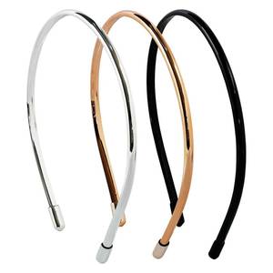lot 15627 image: Metallic Color Skinny Headbands for Women and Girls, 3 Pack, Hair Accessories, Black, Silver, Gold - Retail $8