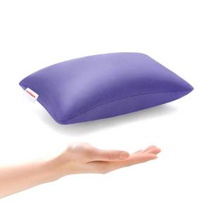 lot 15648 image: Small Pillow 11x7x2.5 for Camping and Traveling with Name Tag Mini Tiny Pillow for Toddler Sleeping and Chair Car Air Nap Neck Lumbar Knee Rest Pillows, Lavender - Retail $10