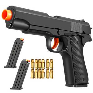 lot 15652 image: Look Real Toy Gun with Ejecting Soft Bullets, Pistol Toys Play EVA Foam Blaster Realistic Model Gun Soft Bullet Gift Gun with Ejection Shell Bullets Fake Gun Model Blasting - Retail $13