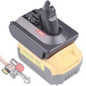 lot 15657 image: Dyson V6 Adapter for Dewalt 20V Battery Convert to for Dyson V6 AbsoluteMotoheadAnimalFluffyMattressDC58 DC59 DC61 DC62 SV04 SV09 Vacuum Converter (only DW20V6 Adapter) - Retail $22