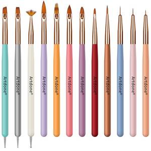 lot 15666 image: Nail Dotting Tools Double-ended Nail Art Brushes Kit Nail Art Gel Polish Liner Brushes Design Pen For Nail Drawing And Nail Paint Brushes Small Detail Brushes (missing brushes) - Retail $15