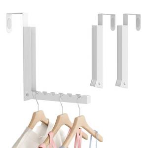 lot 15667 image: 2 Pack Over The Door Hanger, Folding Over The Door Drying Rack for Laundry, Over The Door Hooks, Door Hanger for Clothing, Over The Door Clothes Hanger, Portable Compact, White - Retail $17