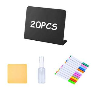 lot 15670 image: 20PCS Tabletop Chalkboard Labels, Mini Chalkboard Signs for Food, Food Labels for Party Buffet, Easy to Write and Wipe Out, Reusable and Reserved Table Cents for Weddings, Birthday, Bakery and Retail - Retail $12