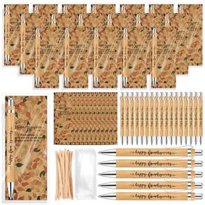 lot 15715 image: 24 Sets Thanksgiving Gifts Bulk, Fall Pens with Greeting Cards, Fall Party Favors for Adults, Friendsgiving Party Favors, Thanksgiving Gifts for Coworker, Teacher, Employee, Office (Warm) (missing bag and tie pieces) - Retail $13