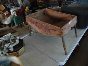 lot 2451 image: Clipper Seed Cleaner Tray on Legs - - - Repurpose to a coffee Table