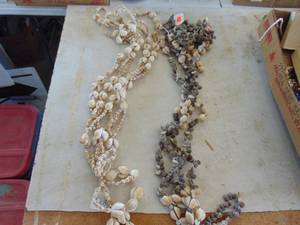 lot 2499 image: pair of Seashell NecklacesPlant holders 
