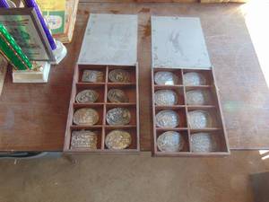 lot 2554 image: Selection of Hesston Belt Buckles in Displays
