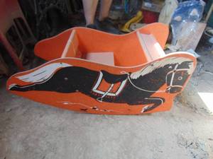 lot 2577 image: Wooden - Vintage Rocking Horse Toy