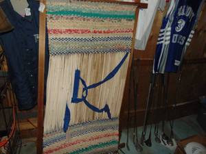 lot 2626 image: Rug Loom with Started Rug