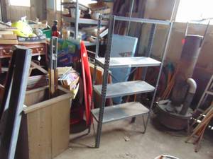 lot 2654 image: 4 Tier Metal Shelf - 810 inches deep  x 24 wide