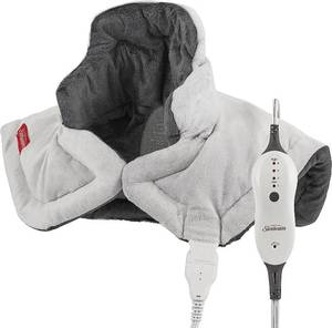 Sunbeam Contoured Heating Pad for Neck & Shoulder Pain Relief with Auto Shut Off Moist Heating Option 22 x 19 Grey - Retail: $45