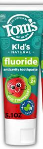 lot 2665 image: Toms of Maine ADA Approved Fluoride Kids Toothpaste, Natural Toothpaste, Dye Free, No Artificial Preservatives, Silly Strawberry, 5.1 oz. - Retail $15