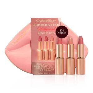 lot 2692 image: Charlotte Tilbury Iconic Hollywood Lip Trio - Limited-Edition Lipstick Gift Set Featuring K.I.S.S.I.N.G Shades - Moisturizing, Flattering Travel Size Lipsticks - Retail $24
