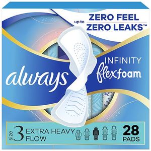 lot 2697 image: Always Infinity FlexFoam Pads for Women - Extra Heavy Absorbency - Unscented - Size 3 - 28ct