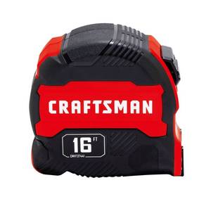 lot 2714 image: CRAFTSMAN Tape Measure, Compact Easy Grip, 16 FT (CMHT37441S) - Retail $14