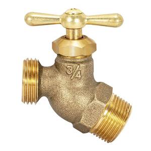 lot 2740 image: Eastman Male No-Kink Hose Bibb, 34 Inch MIP Connection, Brass Plumbing Fitting, 20207 - Retail $7