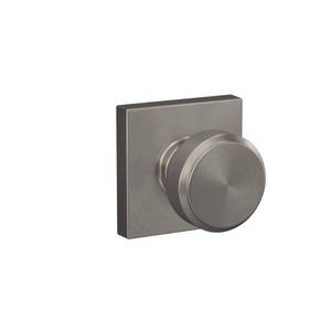 lot 2741 image: Schlage F10 BWE 619 COL Bowery Door Knob with Collins Trim, Hall & Closet Passage Lock, Satin Nickel - Retail $42