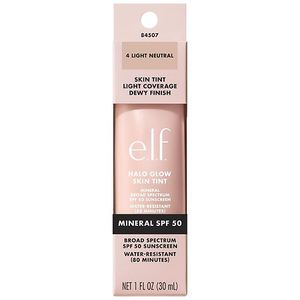 lot 2752 image: e.l.f. Halo Glow Skin Tint Light Coverage Foundation - Mineral SPF 50 - 4 Light Neutral - 1 fl oz - Retail $18