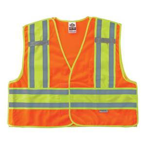lot 2760 image: Public Safety Reflective Vest, High Visibility, ANSI Compliant, Breakaway, 6XL7XL, Ergodyne GloWear 8245PSV,Orange - Retail $19