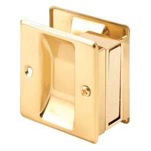 lot 2761 image: Prime Line Products Solid brass Pocket Door Passage Pull N6770 - Retail $14
