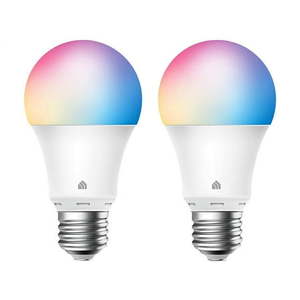 lot 2766 image: Kasa Smart Light Bulbs  Full Color Changing Dimmable Smart WiFi Bulbs Works with Alexa and Google Home  A19  9W 800 Lumens 2.4Ghz only  No Hub Required  2-Pack (KL125P2)  multicolor - Retail $30