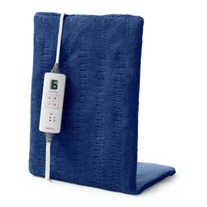 lot 2774 image: Sunbeam XL Heating Pad for Back Neck and Shoulder Pain Relief Auto Shut Off 6 Heat Settings Extra Large 12 x 24 Navy Ideal for Muscle Aches and Arthritis Pain - Retail $57
