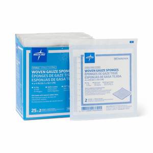 lot 2775 image: Medline Woven Gauze Sponges, Sterile, 12-Ply, 4 x 4 Inches, Box of 50 - Retail $6