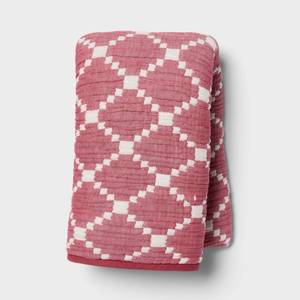 lot 2796 image: Body Pillow Cover Reversible Matelasse Red Lattice - Threshold - Retail $15