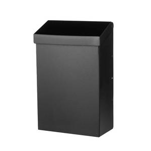 lot 2874 image: Architectural Mailboxes Modern Heritage�� Vertical Wall-Mounted Mailbox for Outside, Rust-Resistant Galvanized Steel Metal Small Mail Box, Black Modern Wall Mailbox - Retail $15