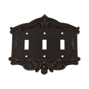 lot 3010 image: Nostalgic Warehouse Victorian Light Switch Cover Plate, Timeless Bronze - Retail $54