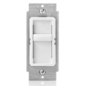 lot 3014 image: Leviton SureSlide Dimmer Switch for Dimmable LED, Halogen and Incandescent Bulbs, 6672-1LW, White&nbsp