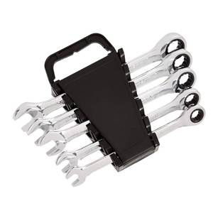 lot 3025 image: Amazon Basics Ratcheting Wrench Set, Metric, 5 Piece, BlackSilver&nbsp&nbsp
