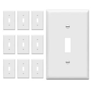 lot 3053 image: ENERLITES Light Switch Cover Plate, Toggle Wall Plate Cover, Size 1-Gang 4.50 x 2.76, Unbreakable Polycarbonate Thermoplastic, 8811-W-10PCS, White (10 Pack)