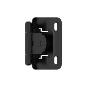 lot 3073 image: Amerock BPR8719FB  Cabinet Hinge  12 in (13 mm) Overlay Single Demountable  Partial Wrap  Matte Black  Kitchen Cabinet Door Hinge  1 Pair2 Pack  Functional Hardware&nbsp&nbsp