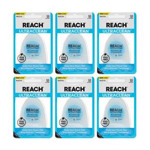 lot 3076 image: REACH Ultraclean Dental Floss, Mint, Plaque Remover for Teeth, Shred Resistant, Waxed, Easy on Gums &amp Teeth, Mint, Oral Care, PFAS Free, for Adults &amp Kids, 6 Pack, 30 yd&nbsp