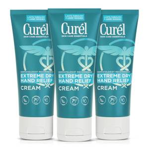 lot 3078 image: Curel Extreme Dry Hand Relief, Dermatologist Recommended, Long-Lasting Cream For Dry Hands, Paraben Free, Fragrance-Free Hand Lotion, 3 Oz, Pack of 3&nbsp&nbsp