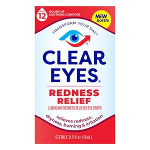 lot 3108 image: Clear Eyes Redness Eye Relief Eye Drops, 0.5 fl oz (Pack of 1)