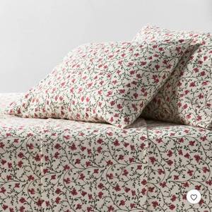 lot 3146 image: Queen Ultra Soft Flannel Sheet Set Ivory Floral - Threshold - Retail $35