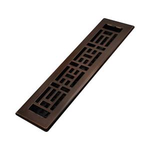 lot 3187 image: Decor Grates AJH212-RB Oriental Floor Register, 2x12 Inches, Rubbed Bronze Finish&nbsp