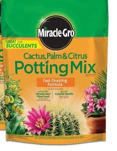 lot 3198 image: Miracle-Gro Cactus, Palm and Citrus Potting Mix, for Indoor or Outdoor Potted Plants, Great for Succulents, 8 qt.
