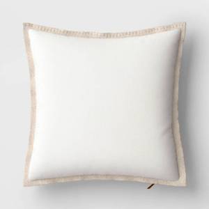 lot 3203 image: The Cozy Collection Cozy Faux Cashmere Knit Square Throw Pillow Ivory - Threshold&nbsp